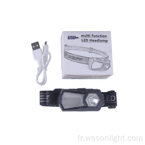 Nouveau lampe frontale rechargeable intelligente Super Bright 360 Adoptable Free Adjustable confortable lampe à tête LED pour les adultes et les enfants